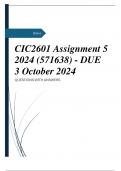 CIC2601 Assignment 5 2024 (571638) - DUE 3 October 2024