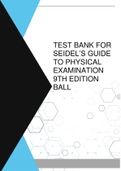 TEST BANK FOR SEIDEL’S GUIDE TO PHYSICAL EXAMINATION 9TH EDITION BALL