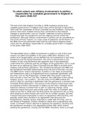 To what extent was military involvement in politics responsible for unstable government in England in the years 1646-53?