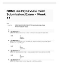 NRNR 6635;Review Test Submission: Exam - Week 11