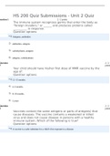 Purdue University-MEDICAL HS200; HS 200 Quiz Submissions - Unit 2 Quiz Agraded