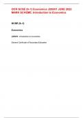 OCR GCSE (9–1) Economics J205, 01 JUNE 2022 MARK SCHEME Introduction to Economics