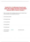 Oracle FCCs Certification Exam (Latest 2024/ 2025 Update) Questions and Verified Answers| 100% Correct | Grade A