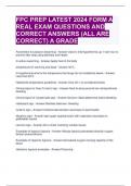 FPC PREP LATEST 2024 FORM A REAL EXAM QUESTIONS AND CORRECT ANSWERS (ALL ARE CORRECT) A GRADE 