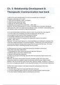 Ch. 5: Relationship Development & Therapeutic Communication test bank for Communication in Nursing 8th Edition Julia Balzer Riley Questions & Complete Solutions 2024/2025.