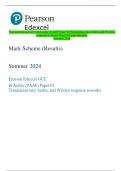 Pearson Edexcel GCE In Arabic (9AA0) Paper 02 Translation into Arabic and Written  response to works Mark Scheme (Results)  Summer 2024