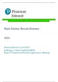 Pearson Edexcel A Level GCE In Biology A Salters Nuffield (9BN0) Paper 03: General and  Practical Applications in Biology Mark Scheme (Results) Summer 2024