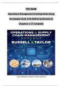 TEST BANK  Operations Management Creating Value Along  the Supply Chain 11th Edition by Russell all  Chapters 1-17 Complete