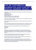 NUR 380 FUNDAMENTALS EXAMINATION QUESTIONS WITH VERIFIED ANSWERS GRADED A+ 