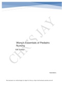 Wong's Essentials of Pediatric Nursing 10th Edition