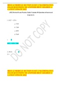 HESI A2 MODULE SECTION II SET 2 MATHEMATICS EXAM QUESTIONS ND ANSWERS BEST GRADED A+ LATEST UPDATE 2022
