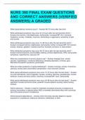 NURS 380 FINAL EXAM QUESTIONS AND CORRECT ANSWERS (VERIFIED ANSWERS) A GRADED 