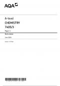 AQA A Level Chemistry Paper 3 Markscheme 2024 [VERIFIED]