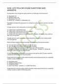 XCEL LIFE POLICIES EXAM QUESTIONS AND ANSWERS