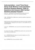 Instrumentation - Level Three Nccer Study Guide Module 3 Instrumentation Electrical Systems Module 12305-16 Questions And Answers With Verified Solutions Already Passed!!!