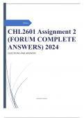 CHL2601 Assignment 2 (FORUM COMPLETE ANSWERS) 2024 QUESTIONS AND ANSWERS