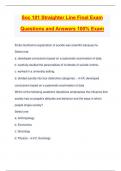 Soc 101 Straighter Line Final Exam Questions and Answers 100% Exam