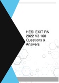 HESI EXIT RN 2022 V3 160 Questions & Answers