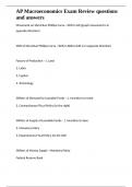 AP Macroeconomics Exam Review questions and answers 