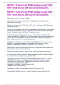 NEW!!! Advanced Pathophysiology NR 507 final exam 318 Correct Answers.