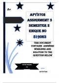 APY3702 Assignment 3 (COMPLETE ANSWERS) Semester 2 2024 (519063) - DUE 27 September 2024 