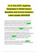 4.5.2 Test (CST): Applying Geography to Global Issues | Questions and Correct Answers | Latest Update 2024/2025