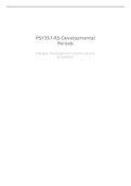PSY 357 Topic 8 Lifespan Development – Developmental Periods