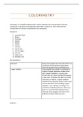 BTEC Applied Science: Colorimetry Unit 2 Learning aim A