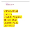 NR501 Week 8: Nursing Theory Quiz| NR 501 Week 8 Nursing Theory Quiz (Solutions).