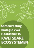 Samenvatting vwo biologie Nectar hoofdstuk 15 Kwetsbare Ecosystemen