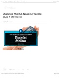 Diabetes Mellitus NCLEX Practice Quiz 1 (40 Items)