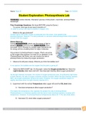 Photosynthesis Lab SE GIZMO