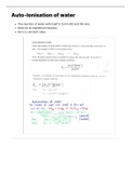 Auto-ionisation of water (Grade 12 summary)