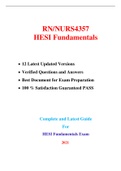 Complete and Latest Guide For RN/NURS4357 HESI Fundamentals Exam