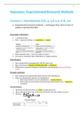 Summary for Exam: Experimental Research Methods 