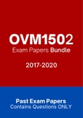 OVM1502 - Exam Prep. Questions (2017-2020)