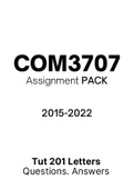 COM3707 - Tutorial Letters 201 (Merged) (2015-2022) (Questions&Answers)