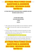 ATI PEDS PROCTORED EXAM QUESTIONS & ANSWERS 2021/2022  REVISION GUIDE RATED A+