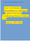 NURS FPX4050 Assessment3 1 Care Coordination Presentation to Colleagues Capella University Coordinating Patient-Centered Care January 2021/2022