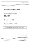 SSL2601 SOCIAL SECURITY LAW Semesters 1 and 2 3/2022.