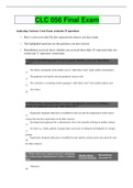 CLC 056 Final Exam Questions And Answers( Complete Solution Rated A)
