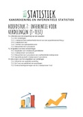 Samenvatting Statistiek (kansrekening en inferentiële statistiek) - hoofdstuk 7