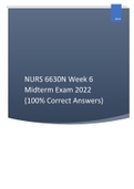 NURS 6630N Week 6 Midterm Exam 2022 (100% Correct Answers)