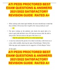 ATI PEDS PROCTORED BEST EXAM QUESTIONS & ANSWERS 2021/2022 SATISFACTORY  REVISION GUIDE  RATED A+ 