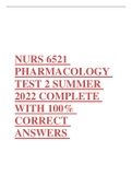 NURS 6521 PHARMACOLOGY TEST 2 SUMMER 2022 COMPLETE WITH 100% CORRECT ANSWERS 