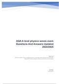 AQA A level physics waves exam Questions And Answers Updated 2024.pdf