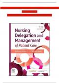 TEST BANK For Nursing Delegation and Management of Patient Care, 3rd Edition by Motacki | Verified Chapters 1 - 21 | Complete Newest Version