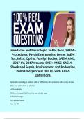 Headache and Neurologic, SAEM Peds, SAEM - Procedures, Psych Emergencies, Derm, SAEM Tox, Infxn, Optho, Foreign Bodies, SAEM AMS, 2017 CV, 2017 trauma, SAEM MISC, SAEM - Shock and Sepsis, Environment and Endocrine, Pulm Emergencies/ 389 Qs with Ans & Defi