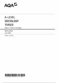 AQA A LEVEL  SOCIOLOGY Paper 2 2024 (71922