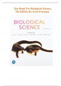 Test Bank for Biological Science, |7th Edition| by Scott Freeman, Kim Quillin, Lizabeth A. Allison | All Chapters Included | Newest Version